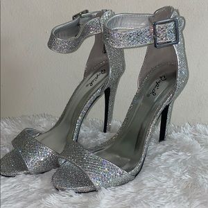 Glitter ankle strap sandal